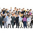 Large group crowd of different age men male professionals businessmen vector illustration